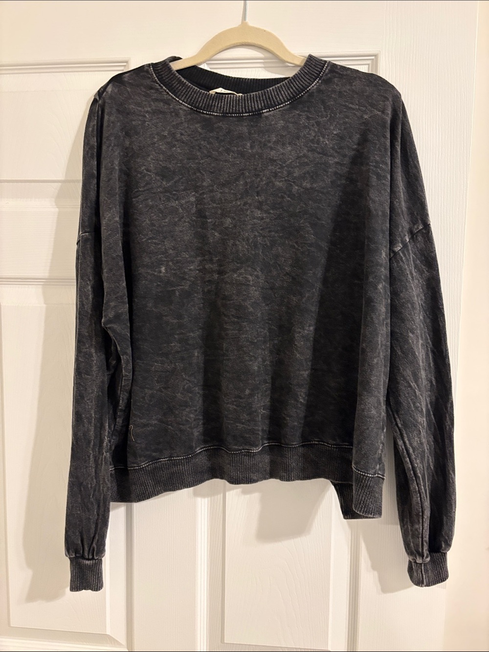 Washed Black Cropped Long sleeve shirt